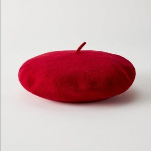 Aritzia Auxiliary Wool Beret Red